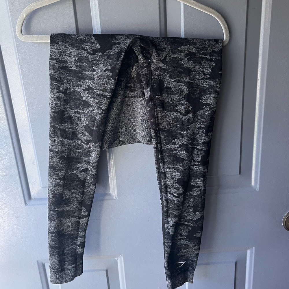 Gymshark Gray & Black Camo Leggings